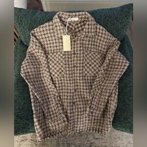 MNML Women's Checkered Blazer in Brown and Black